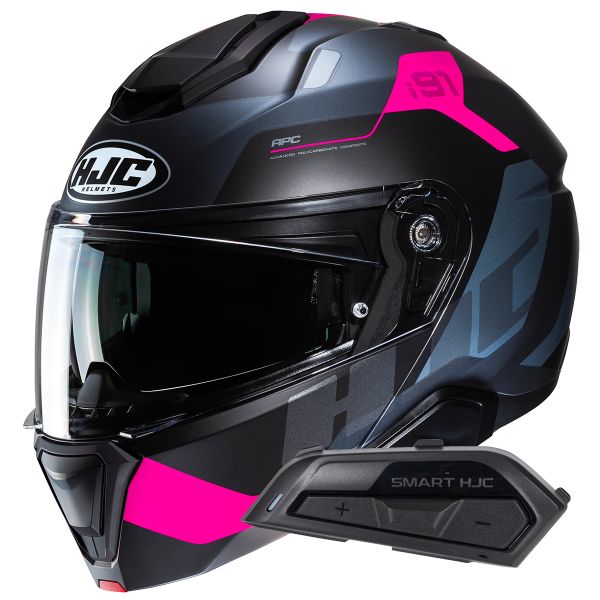 Modular HJC i91 Carst MC8SF + Kit Bluetooth Smart 21B Flat Black Modular HJC i91 Carst MC8SF + Kit Bluetooth Smart 21B Flat Black