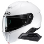 Casque Modular HJC i91 Pearl White+ Kit Bluetooth Smart 21B Flat Black