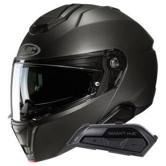 Modular HJC i91 Semi Flat Titanium + Kit Bluetooth Smart 21B Flat Black