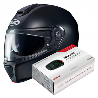 Modular HJC RPHA 90 S Black + Kit Bluetooth SMH5