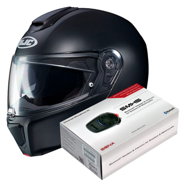 Modular HJC RPHA 90 S Black + Kit Bluetooth SMH5