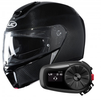 Modular HJC RPHA 90 S Carbon Black + Kit Bluetooth 5S Solo