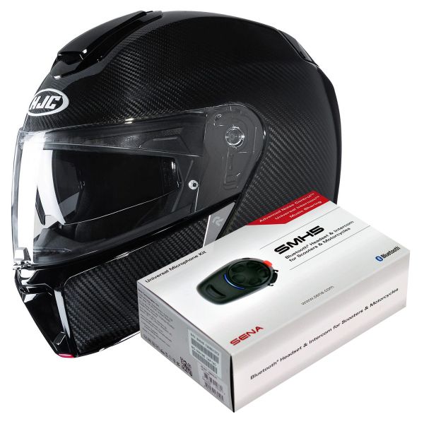 Modular HJC RPHA 90 S Carbon Black + Kit Bluetooth SMH5