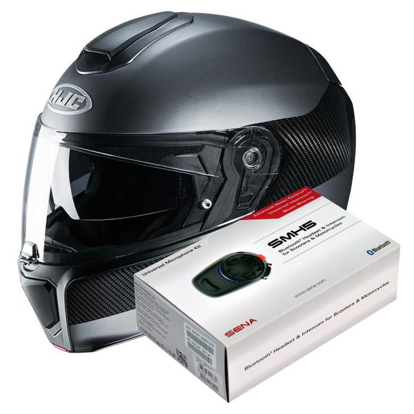 Pack Casco + Kit Bluetooth HJC RPHA 90 Carbon MC5SF + Kit Bluetooth SMH5 | iCasque.es