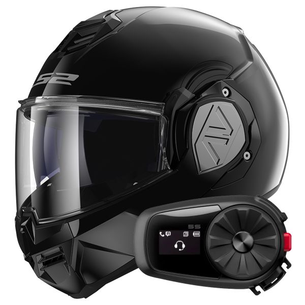 Modular LS2 Advant Black FF906 + Kit Bluetooth 5S Solo Modular LS2 Advant Black FF906 + Kit Bluetooth 5S Solo