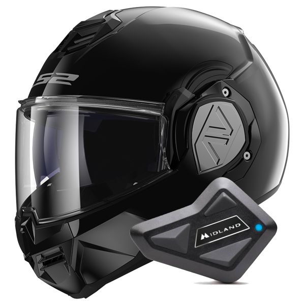 Modular LS2 Advant Black FF906 + Kit Bluetooth BT Mini Modular LS2 Advant Black FF906 + Kit Bluetooth BT Mini