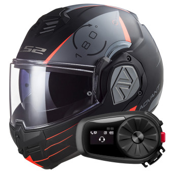 Modular LS2 Advant Codex Matt Black Titanium FF906 + Kit Bluetooth 5S Solo