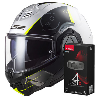 Modular LS2 Advant Codex White Black FF906 + Kit Bluetooth 4X Cardo