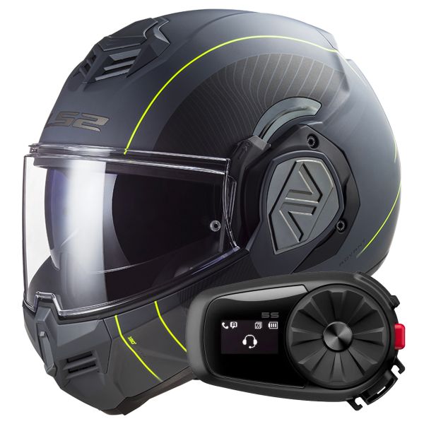 Modular LS2 Advant Copper Matt Titanium Black FF906 + Kit Bluetooth 5S Solo