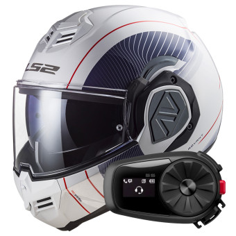 Modular LS2 Advant Copper White Blue FF906 + Kit Bluetooth 5S Solo