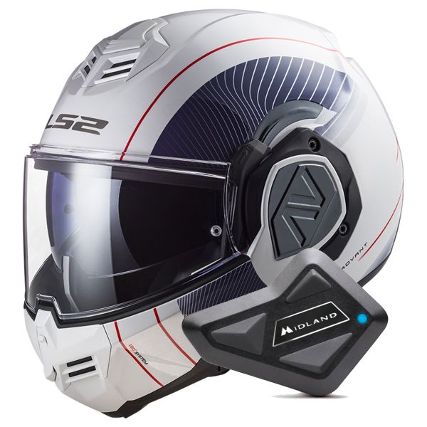 Modular LS2 Advant Copper White Blue FF906 + Kit Bluetooth BT Mini Modular LS2 Advant Copper White Blue FF906 + Kit Bluetooth BT Mini