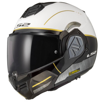 LS2 Advant Iron Matt White Black Jeans FF906 + Kit Bluetooth 4X Cardo