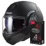 Casque Modular LS2 Advant Matt Black FF906 + Kit Bluetooth 4X Cardo