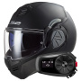 Casque Modular LS2 Advant Matt Black FF906 + Kit Bluetooth 5S Solo