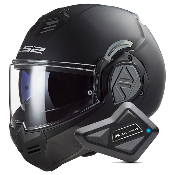 Modular LS2 Advant Matt Black FF906 + Kit Bluetooth BT Mini Modular LS2 Advant Matt Black FF906 + Kit Bluetooth BT Mini