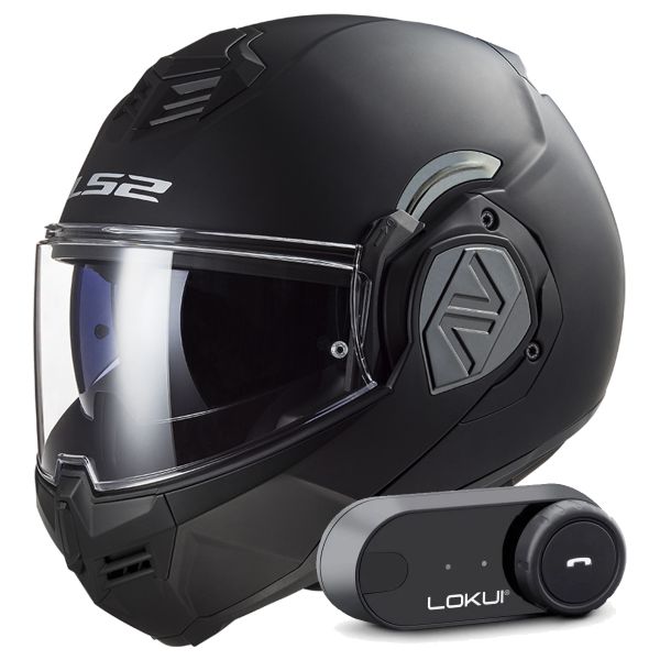 Modular LS2 Advant Matt Black FF906 + Kit Bluetooth Lokui K30 Modular LS2 Advant Matt Black FF906 + Kit Bluetooth Lokui K30