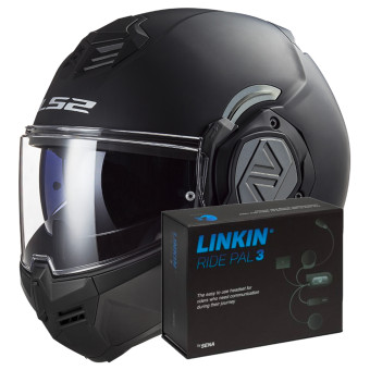 Modular LS2 Advant Matt Black FF906 + Linkin Ride Pal III