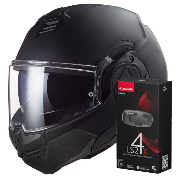 Modular LS2 Advant Noir FF906 + Kit Bluetooth 4X Cardo
