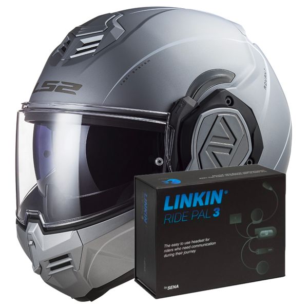 Modular LS2 Advant Special Matt Silver FF906 + Linkin Ride Pal III