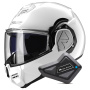 Casque Modular LS2 Advant White FF906 + Kit Bluetooth BT Mini