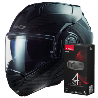 Modular LS2 Advant X C Solid Carbon FF901 + Kit Bluetooth 4X Cardo
