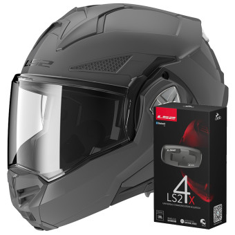 Modular LS2 Advant X Grey Nardo FF901 + Kit Bluetooth 4X Cardo