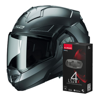 Modular LS2 Advant X Matt Titanium FF901 + Kit Bluetooth 4X Cardo