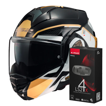 Modular LS2 Advant X Metryk Black Sand FF901 + Kit Bluetooth 4X Cardo