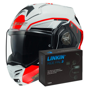 Modular LS2 Advant X Metryk White Red FF901 + Linkin Ride Pal III