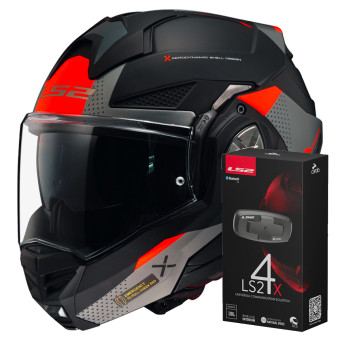 Modular LS2 Advant X Oblivion M. Black Titanium FF901 + Kit Bluetooth 4X Cardo