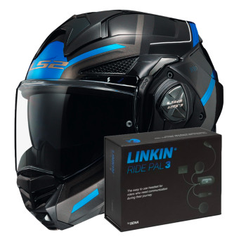 Modular LS2 Advant X Spectrum Black Titanium Blue FF901 + Linkin Ride Pal III