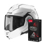 Casque Modular LS2 Advant X White FF901 + Kit Bluetooth 4X Cardo
