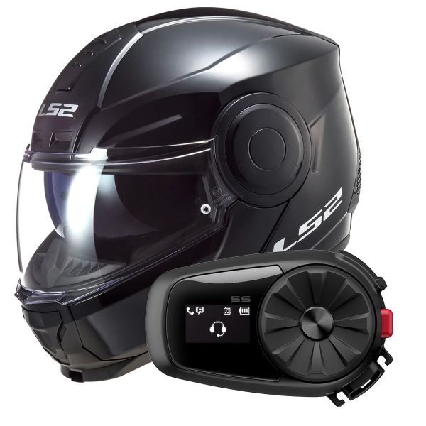 Modular LS2 Scope Black FF902 + Kit Bluetooth 5S Solo