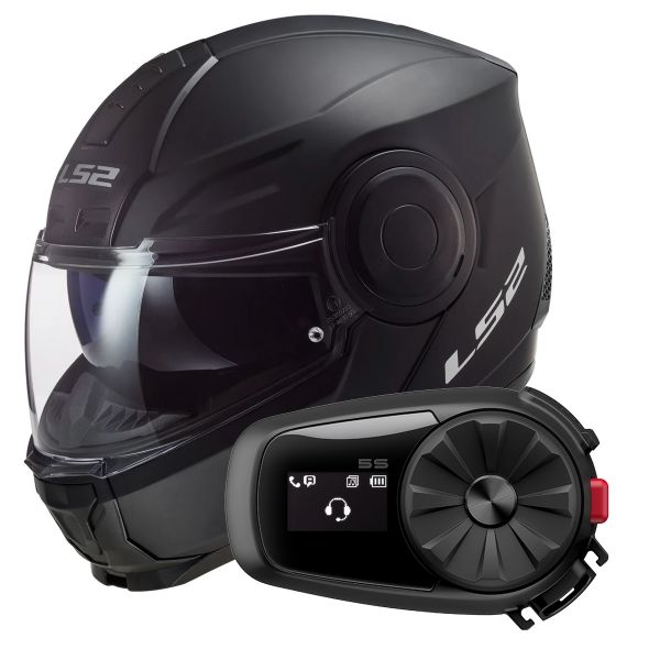 Modular LS2 Scope Matt Black FF902 + Kit Bluetooth 5S Solo