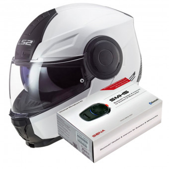 Modular LS2 Scope White FF902 + Kit Bluetooth SMH5 Solo