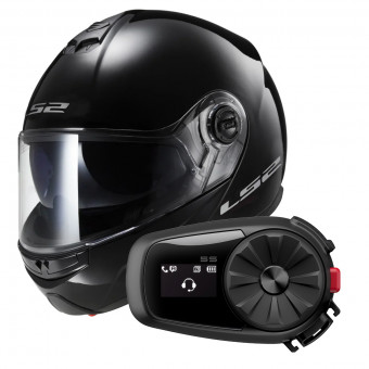 Modular LS2 Strobe Black FF325 + Kit Bluetooth 5S Solo