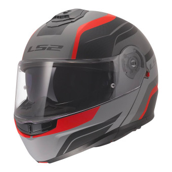 Casque Modular LS2 Strobe II Monza Black Grey Red FF908