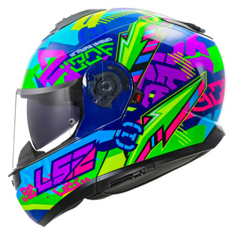 Casque Modular LS2 Estroboscopio II Svent Azul Verde FF908 Casque Modular LS2 Estroboscopio II Svent Azul Verde FF908
