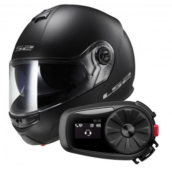 Modular LS2 Strobe Matt Black FF325 + Kit Bluetooth 5S Solo