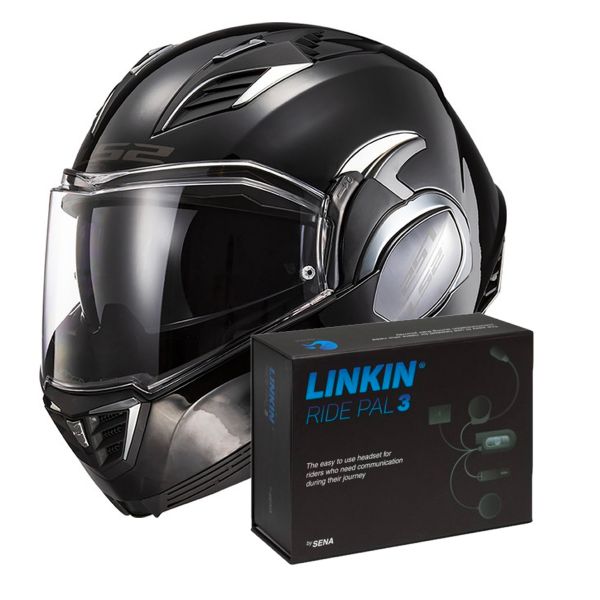 Modular LS2 Valiant II Black FF900 + Linkin Ride Pal III