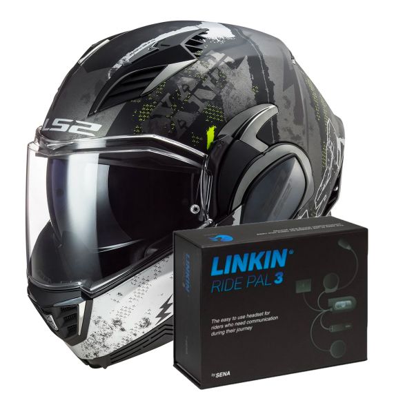 Modular LS2 Valiant II Gripper Matt Titanium FF900 + Linkin Ride Pal III