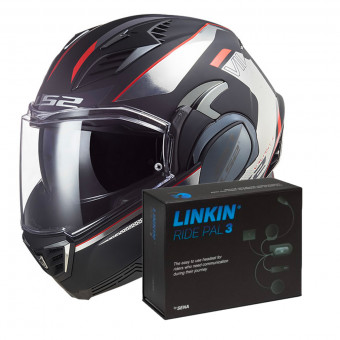 Modular LS2 Valiant II Hub Black Chrome FF900 + Linkin Ride Pal III