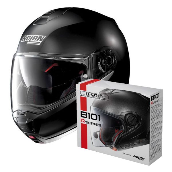 Modular Nolan N100 5 Classic N-Com Flat Black 10 + Kit Bluetooth B101R