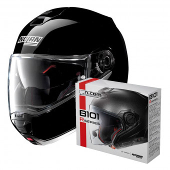 Modular Nolan N100 5 Classic N-Com Glossy Black 3 + Kit Bluetooth B101R