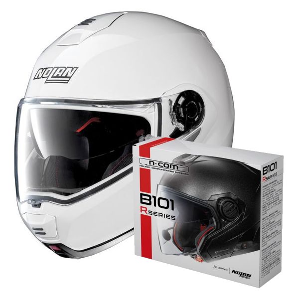 Modular Nolan N100 5 Classic N-Com Metal White 5 + Kit Bluetooth B101R