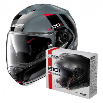 Modular Nolan N100 5 Hilltop N-Com Salt Grey 64 + Kit Bluetooth B101R