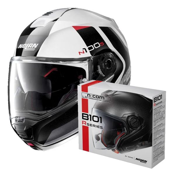 Modular Nolan N100 5 Hilltop N-Com White Black 48 + Kit Bluetooth B101R