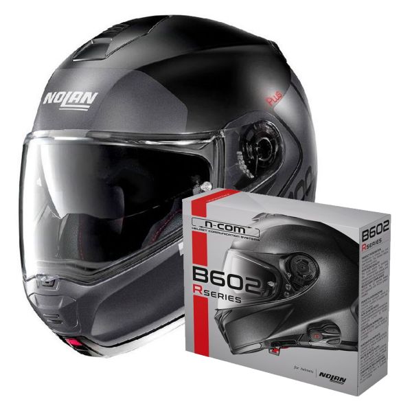 Modular Nolan N100 5 Plus Distinctive N-Com Flat Black 21 + Kit Bluetooth B602R