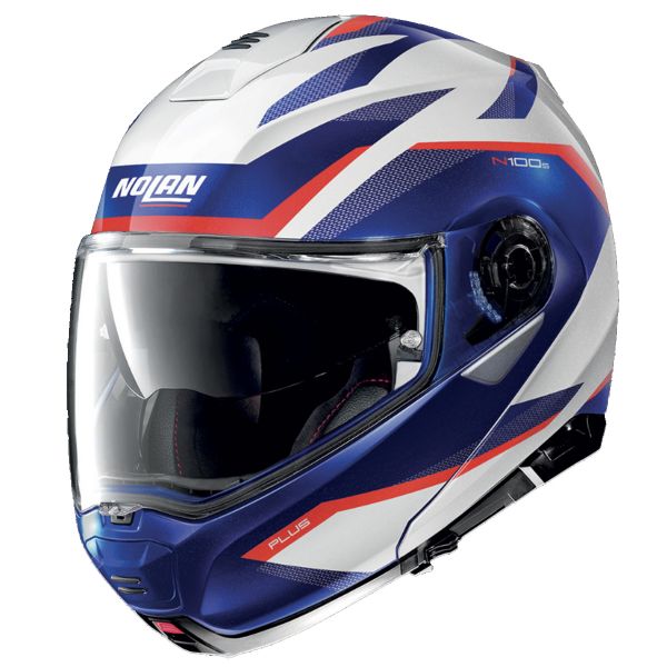 Nolan N100 5 Plus Overland N-Com White Blue 35 + Kit Bluetooth B901 R