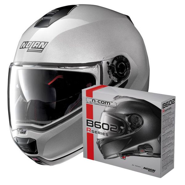 Modular Nolan N100 5 Special N-Com Salt Silver 11 + Kit Bluetooth B602R